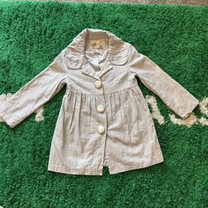Kensie Girls Light Gray Dress Coat Jacket Button Up Size 8 Spring Fall